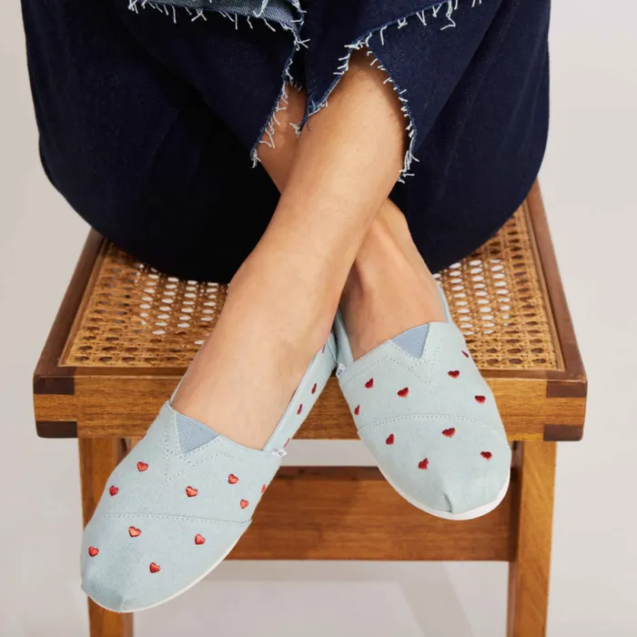 Toms TOMS Classics Alpargata Cloudbound Denim Embroidered Hearts 8211 Women
