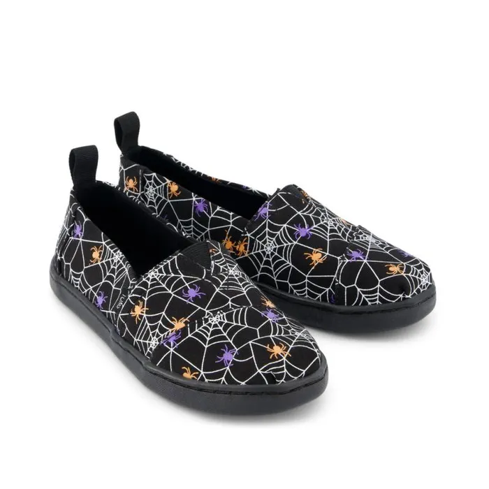Toms TOMS Classics Alpargata Kids Shoe Black Glow In The Dark Spiders 8211 KidsWomen Toms TOMS Classics Alpargata Kids Shoe Black Glow In The Dark Spiders 8211 KidsWomen
