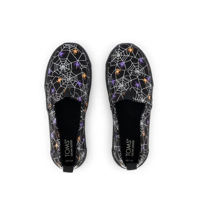 Toms TOMS Classics Alpargata Kids Shoe Black Glow In The Dark Spiders 8211 KidsWomen Toms TOMS Classics Alpargata Kids Shoe Black Glow In The Dark Spiders 8211 KidsWomen