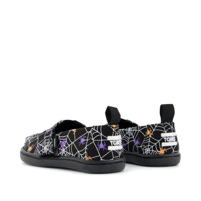 Toms TOMS Classics Alpargata Toddler Shoe Black Glow In The Dark Spiders 8211 KidsWomen