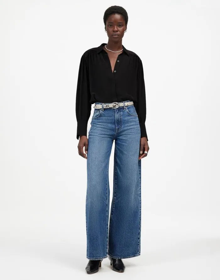 Tops and Shirts Women Madewell LongSleeve ButtonFront Top True Black