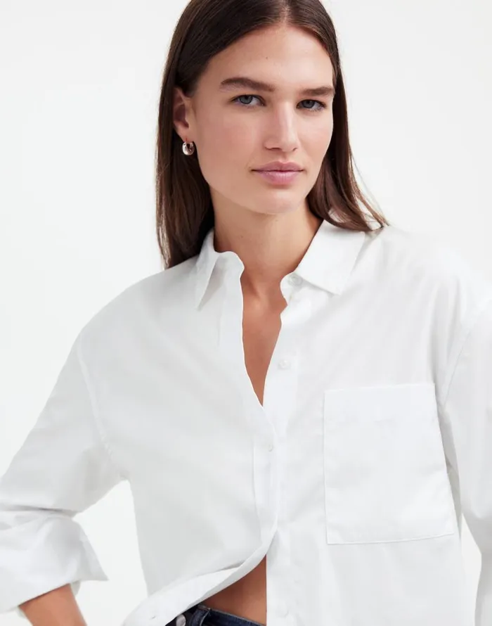 Tops and Shirts Women Madewell Relaxed ButtonUp Shirt Eyelet White