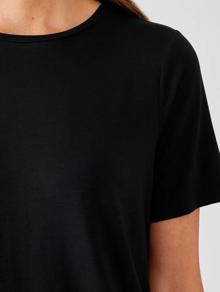 Tops and Tees Women Eileen Fisher Fine Jersey Crew Neck Tee Black