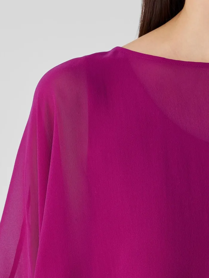 Tops and Tees Women Eileen Fisher Sheer Silk Georgette Poncho Rhapsody
