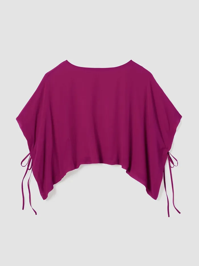 Tops and Tees Women Eileen Fisher Sheer Silk Georgette Poncho Rhapsody