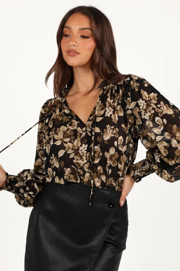 Tops Daphne Top Midnight Taupe 8211 Petal and Pup Women