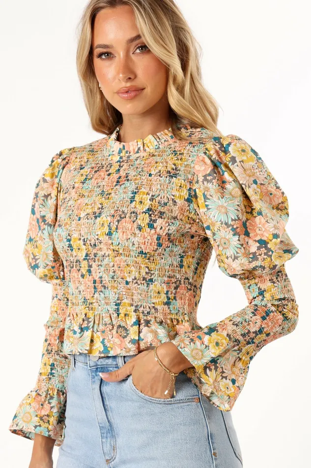 Tops Novah Long Sleeve Top Floral Petal and Pup Women