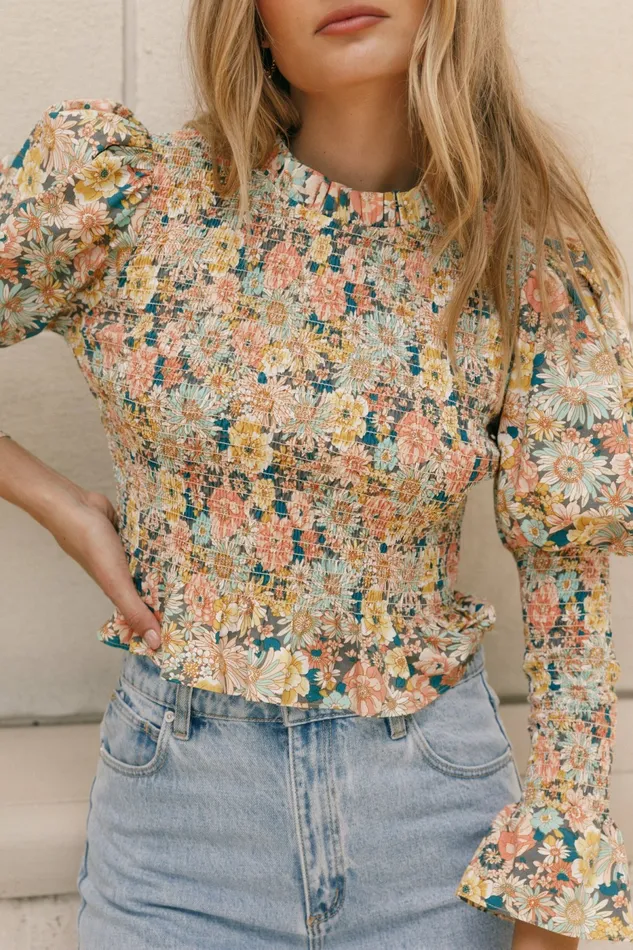 Tops Novah Long Sleeve Top Floral Petal and Pup Women
