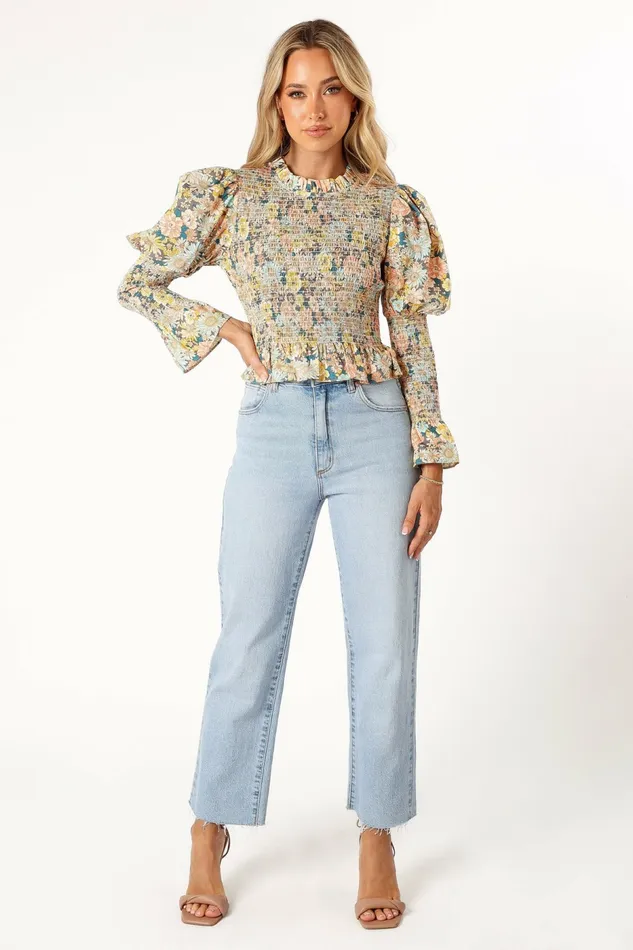 Tops Novah Long Sleeve Top Floral Petal and Pup Women