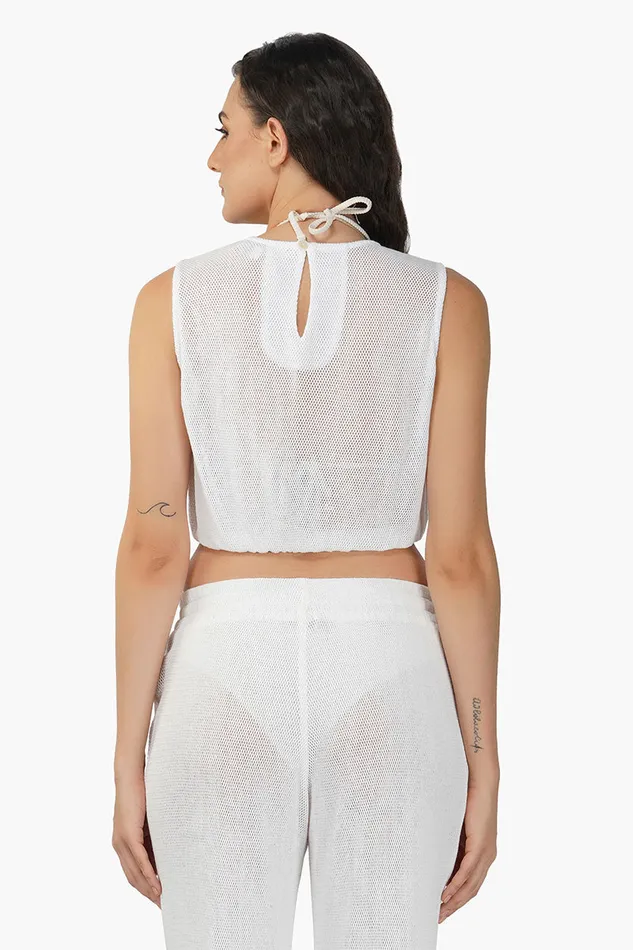 Tops Women America and Beyond Indy Mesh Crop Top