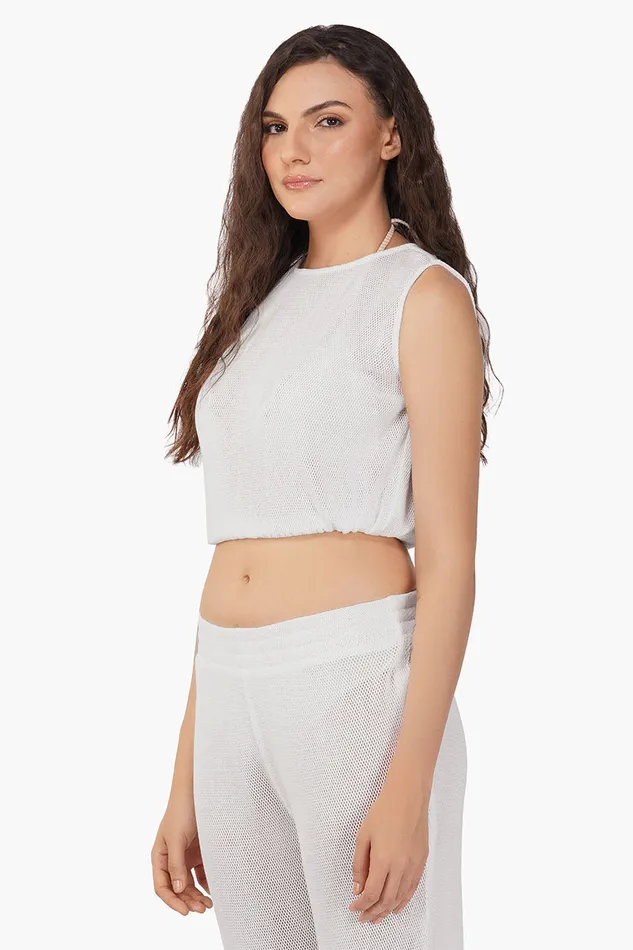 Tops Women America and Beyond Indy Mesh Crop Top