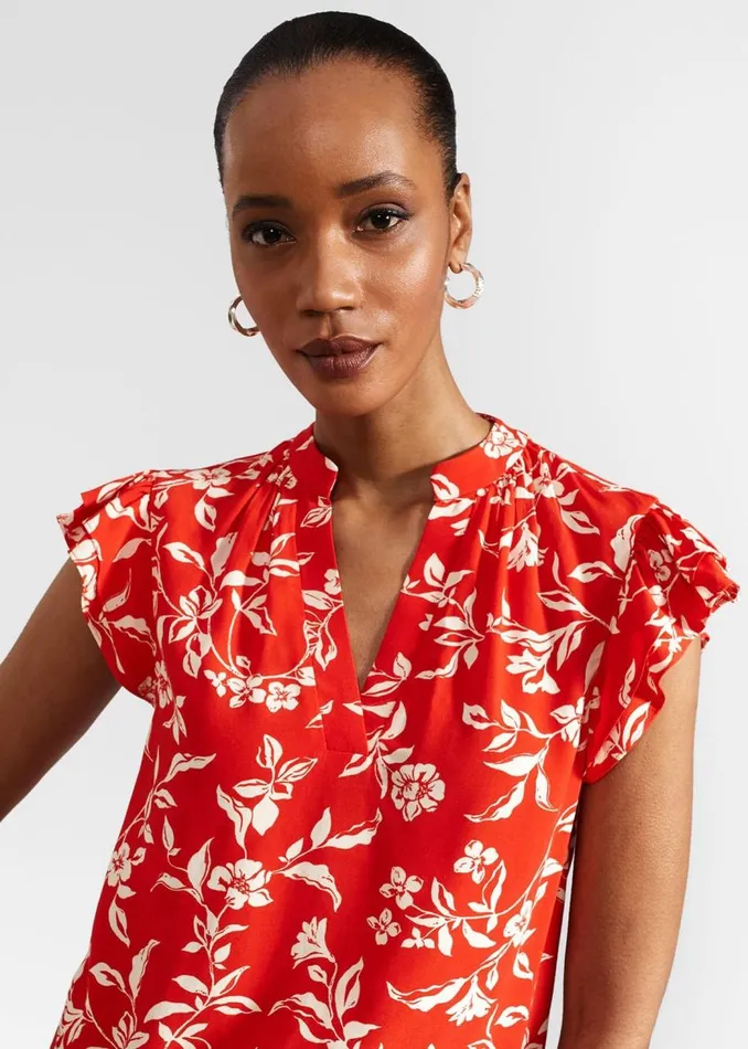 Tops Women HOBBS Cleo Top Red Buttercream