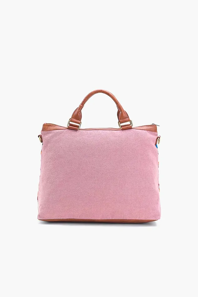 Totes America and Beyond Women Mexican Illusion Hand Tufted Weekender Bag