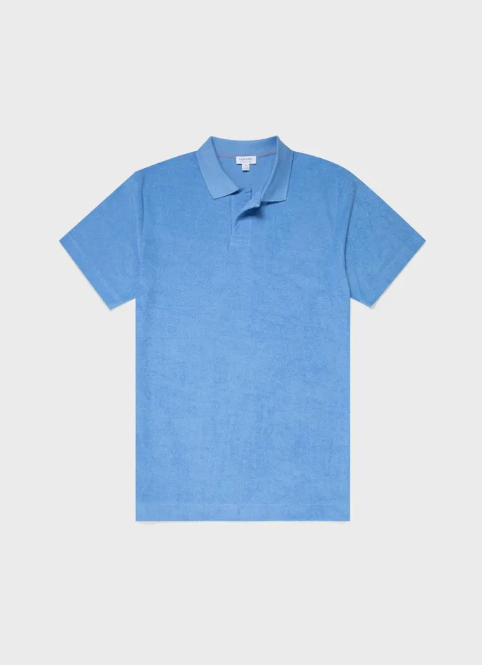 Towelling Polo Shirt Cool Blue Men SUNSPEL Polo Shirts