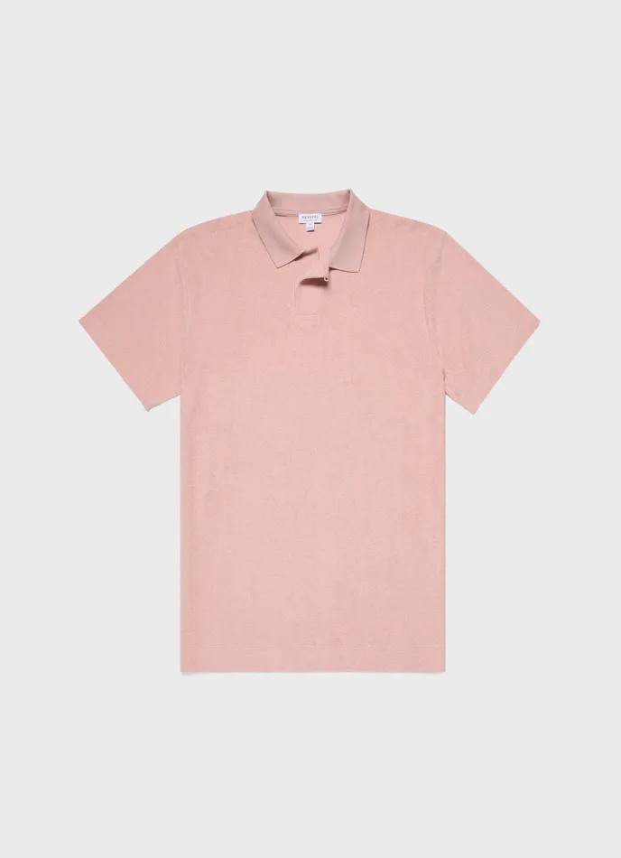 Towelling Polo Shirt Shell Pink Men SUNSPEL Polo Shirts
