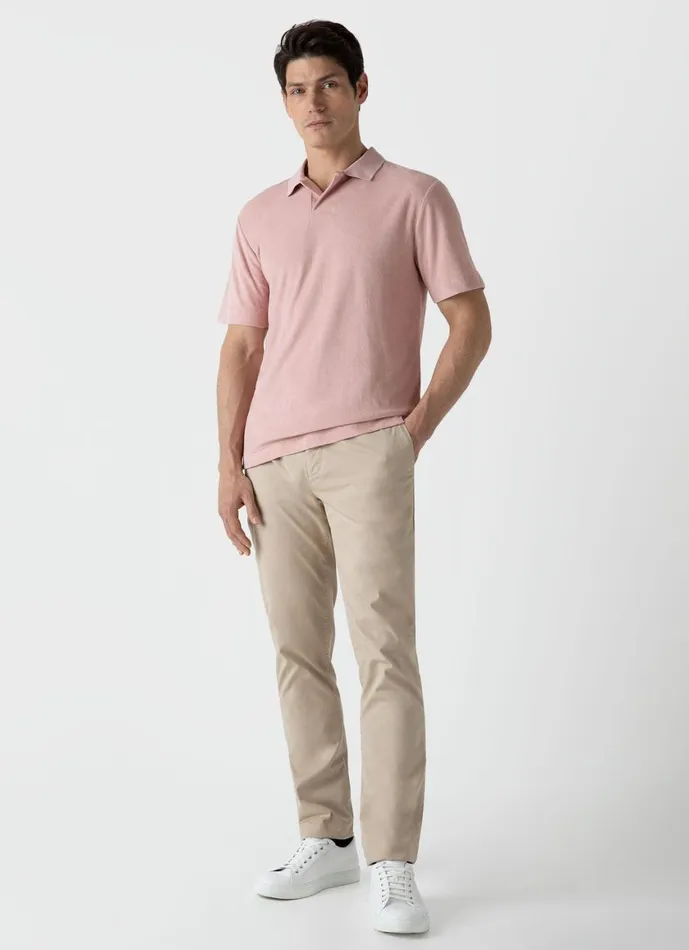 Towelling Polo Shirt Shell Pink Men SUNSPEL Polo Shirts