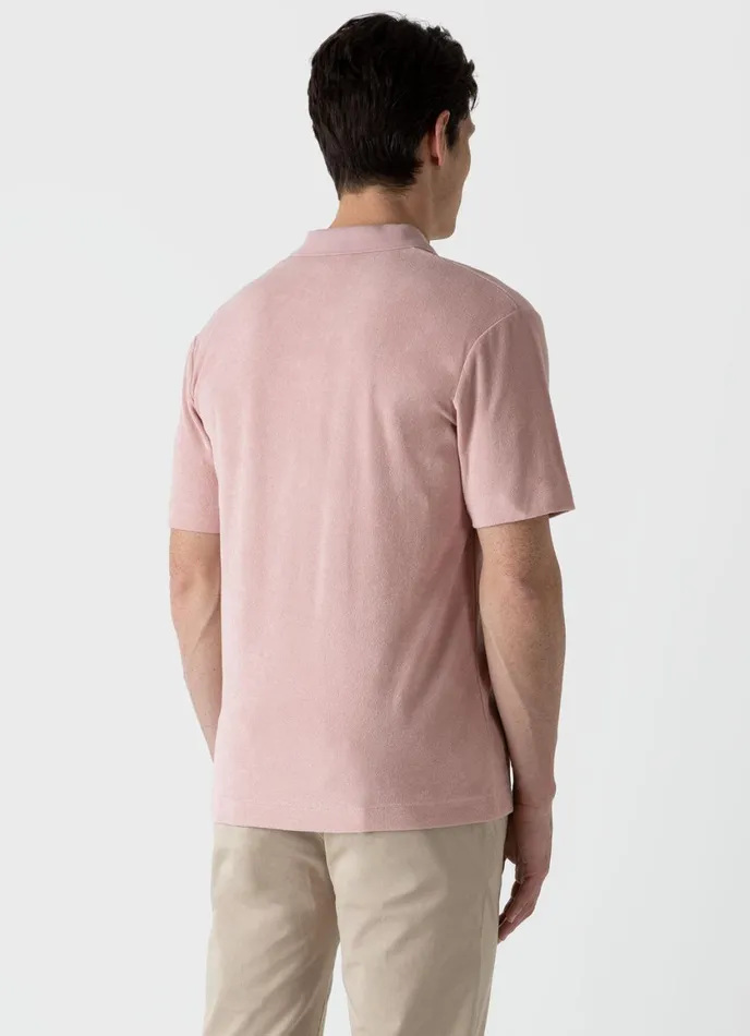 Towelling Polo Shirt Shell Pink Men SUNSPEL Polo Shirts