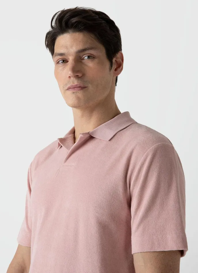 Towelling Polo Shirt Shell Pink Men SUNSPEL Polo Shirts