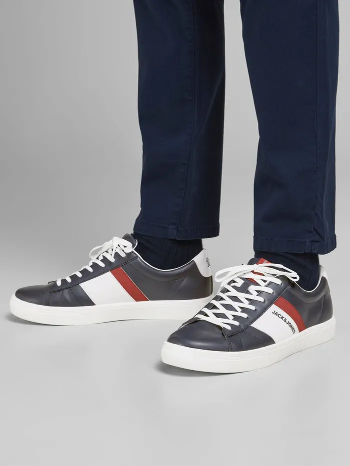Trainers JACK and JONES Mens CONTRAST COLOUR FAUX LEATHER SNEAKERS Blue Navy Blazer Cheap On Sale Trainers JACK and JONES Mens CONTRAST COLOUR FAUX LEATHER SNEAKERS Blue Navy Blazer Cheap On Sale