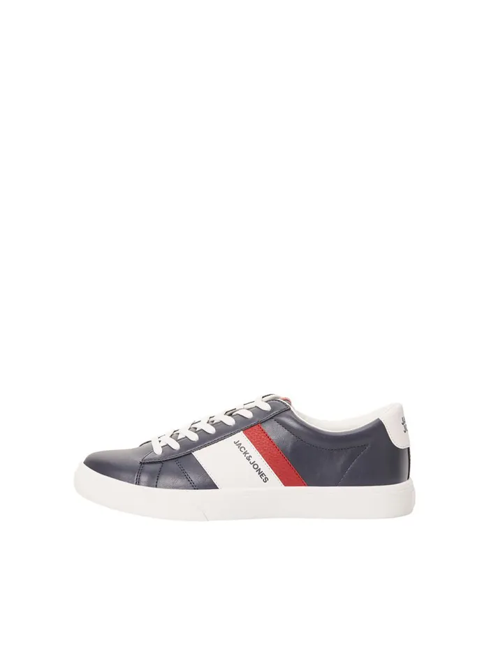 Trainers JACK and JONES Mens CONTRAST COLOUR FAUX LEATHER SNEAKERS Blue Navy Blazer Cheap On Sale