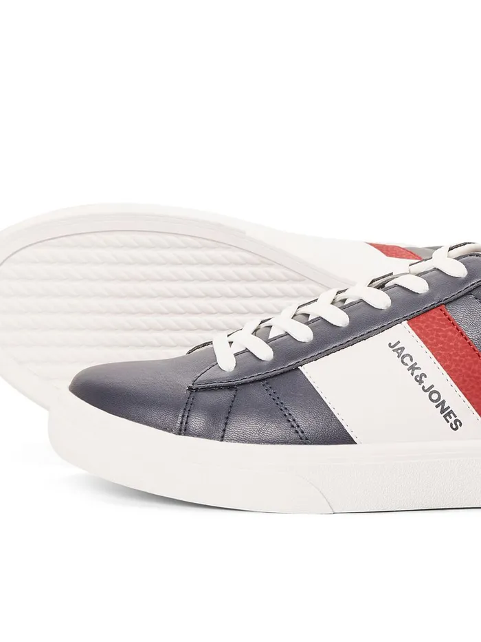 Trainers JACK and JONES Mens CONTRAST COLOUR FAUX LEATHER SNEAKERS Blue Navy Blazer Cheap On Sale