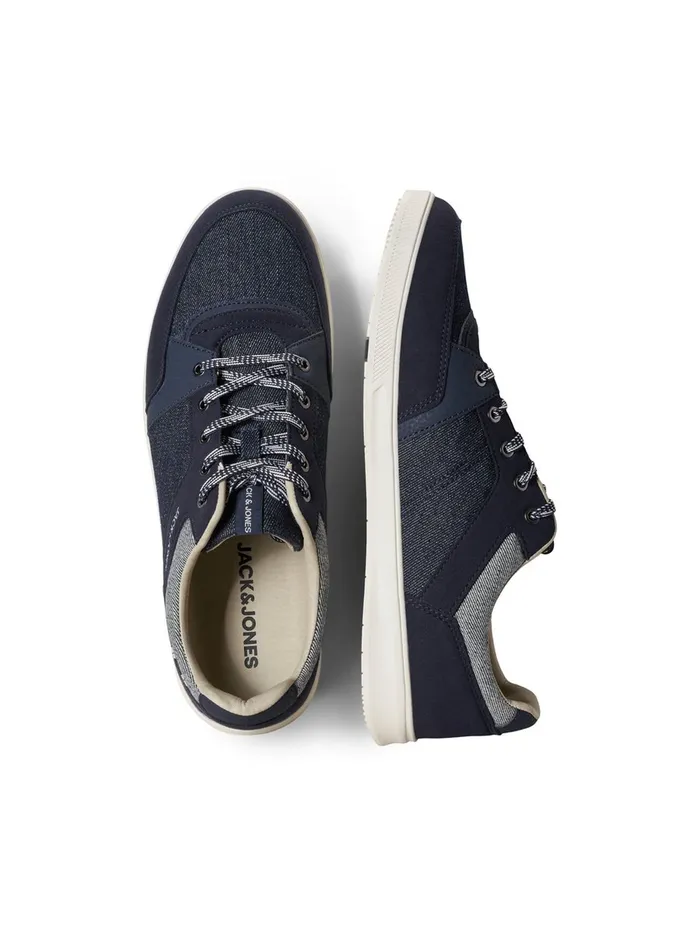 Trainers JACK and JONES Mens LOW TOP COTTON SNEAKERS Blue Navy Blazer Cheap On Sale