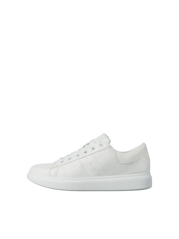Trainers JACK and JONES Mens PU LEATHER SNEAKERS White Bright White Popular