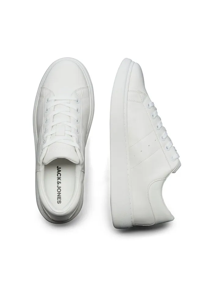 Trainers JACK and JONES Mens PU LEATHER SNEAKERS White Bright White Popular