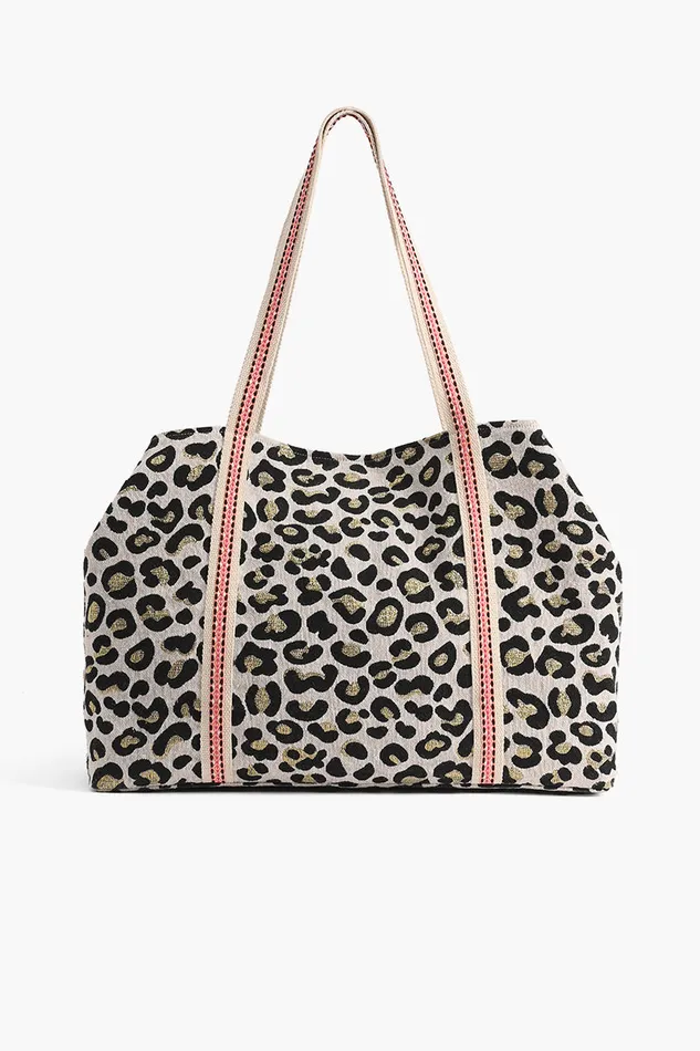 Travel and Beach Bags Forestry Leopard Embellished Tote America and Beyond Women