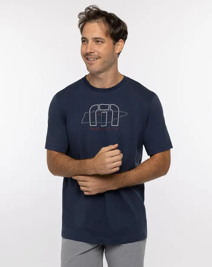 TravisMathew BACKYARD BLAST TEE Mood Indigo Men Tees