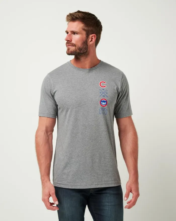 TravisMathew CHICAGO CUBS SUNSET SLAM TEE Heather Grey Men Tees