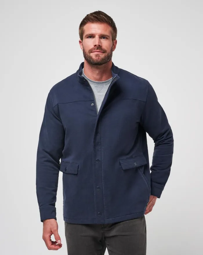 TravisMathew CLOUD DENIM FULL ZIP Blue Nights Men Jackets