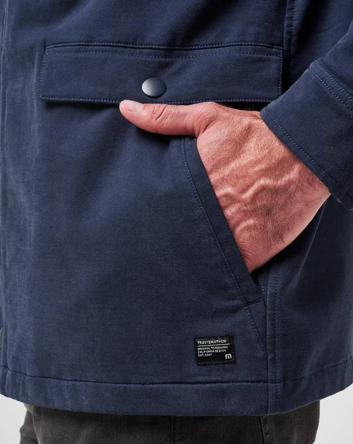 TravisMathew CLOUD DENIM FULL ZIP Blue Nights Men Jackets TravisMathew CLOUD DENIM FULL ZIP Blue Nights Men Jackets