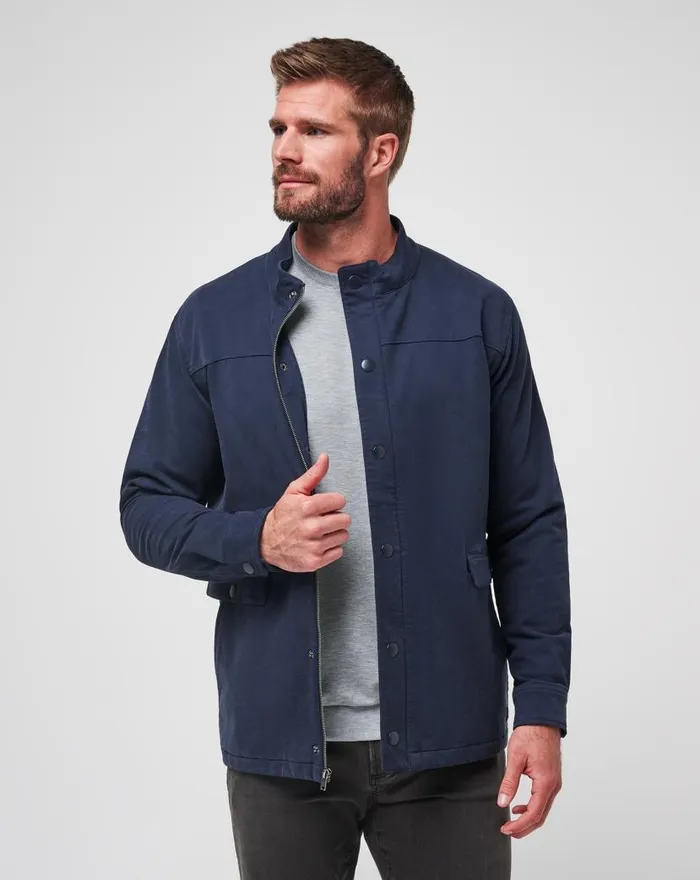 TravisMathew CLOUD DENIM FULL ZIP Blue Nights Men Jackets TravisMathew CLOUD DENIM FULL ZIP Blue Nights Men Jackets