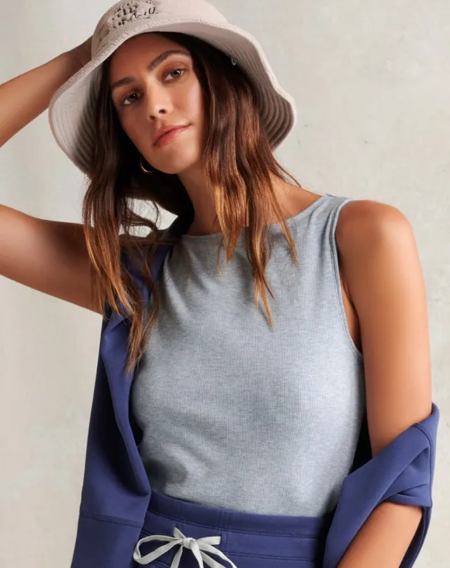 TravisMathew CLOUD RIB HADLEY TANK Heather Tradewinds Women Tees