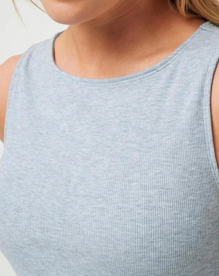 TravisMathew CLOUD RIB HADLEY TANK Heather Tradewinds Women Tees TravisMathew CLOUD RIB HADLEY TANK Heather Tradewinds Women Tees