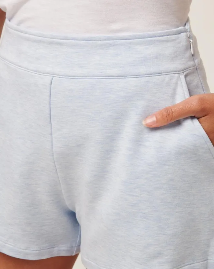 TravisMathew CLOUD TERRY SHORT Heather Kentucky Blue Women Shorts TravisMathew CLOUD TERRY SHORT Heather Kentucky Blue Women Shorts