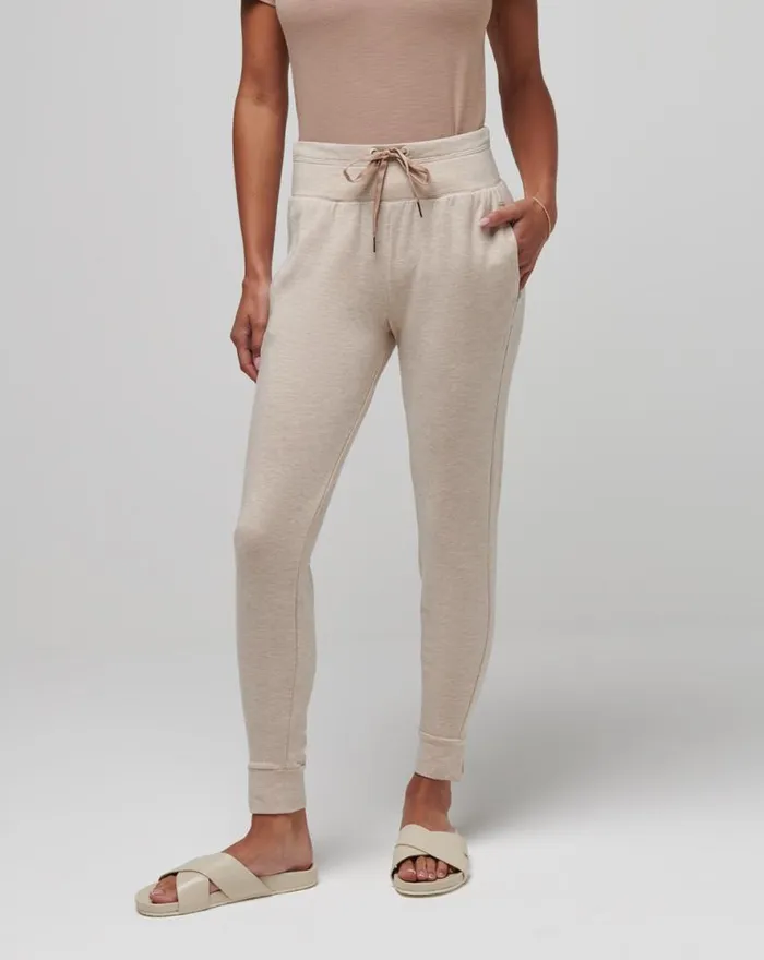 TravisMathew CLOUD TERRY TIE JOGGER Heather Natural Women Pants TravisMathew CLOUD TERRY TIE JOGGER Heather Natural Women Pants