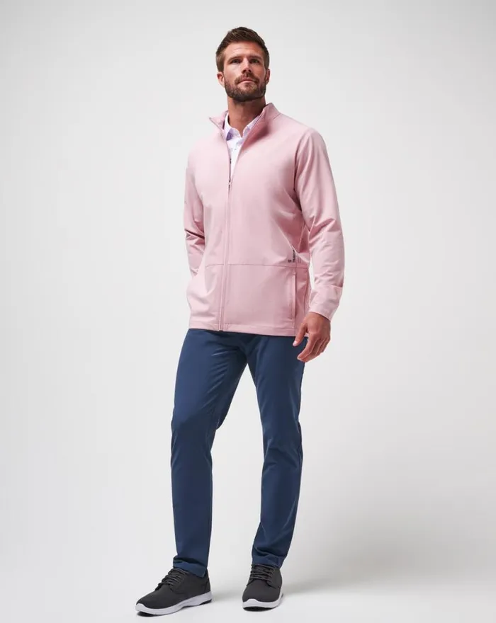 TravisMathew GOING OFF FULL ZIP Heather Blush Men Jackets