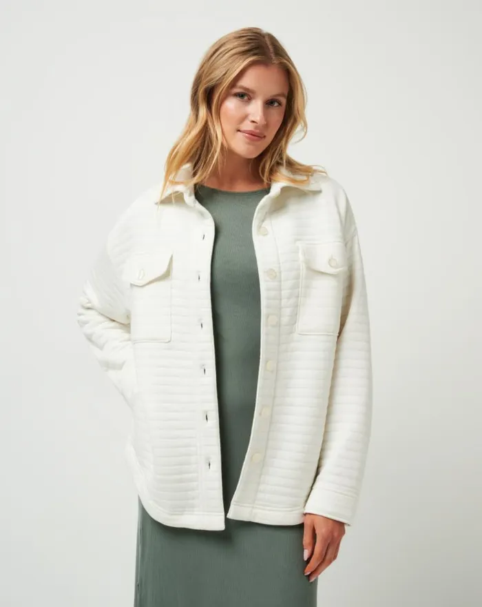 TravisMathew GOLDEN GLOW SHACKET Cloud Dancer Women Jackets TravisMathew GOLDEN GLOW SHACKET Cloud Dancer Women Jackets