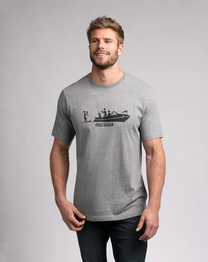 TravisMathew LAKE STATE TEE Heather Grey Men Tees