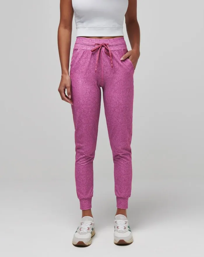 TravisMathew MOVEKNIT TIE JOGGER Heather Red Violet Women Pants