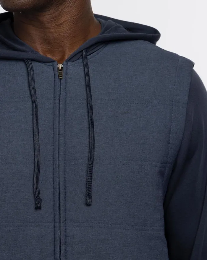 TravisMathew SCAVENGER FULL ZIP HOODIE Heather Navy Men Jackets TravisMathew SCAVENGER FULL ZIP HOODIE Heather Navy Men Jackets