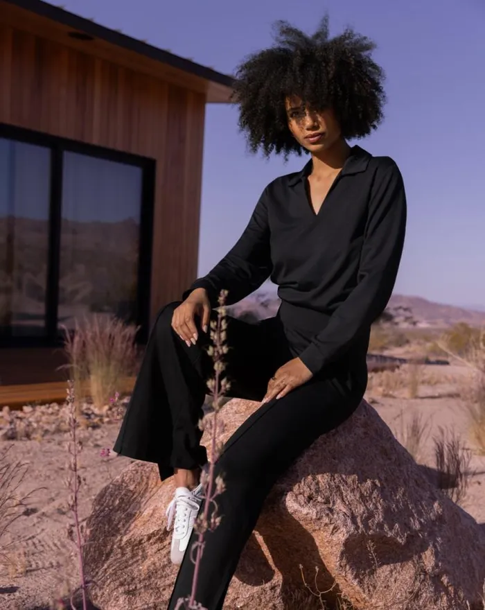 TravisMathew SPA DAY FRIDAY PONTE TOP Black Women Shirts and Tops