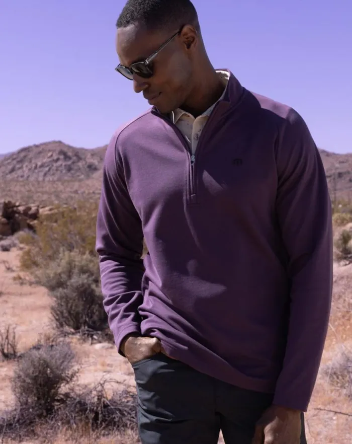 TravisMathew UPGRADED QUARTER ZIP Plum Men Quarter Zips TravisMathew UPGRADED QUARTER ZIP Plum Men Quarter Zips