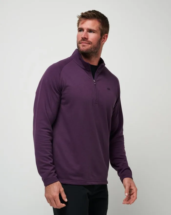TravisMathew UPGRADED QUARTER ZIP Plum Men Quarter Zips TravisMathew UPGRADED QUARTER ZIP Plum Men Quarter Zips
