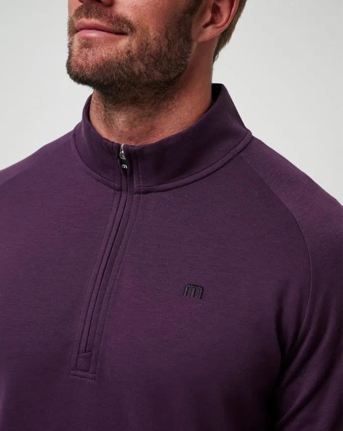 TravisMathew UPGRADED QUARTER ZIP Plum Men Quarter Zips TravisMathew UPGRADED QUARTER ZIP Plum Men Quarter Zips