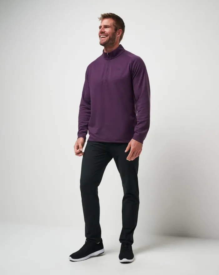 TravisMathew UPGRADED QUARTER ZIP Plum Men Quarter Zips TravisMathew UPGRADED QUARTER ZIP Plum Men Quarter Zips