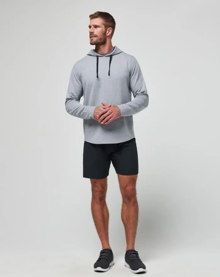 TravisMathew UPGRADED TECH HOODIE Heather Grey Men Hoodies and Sweatshirts TravisMathew UPGRADED TECH HOODIE Heather Grey Men Hoodies and Sweatshirts