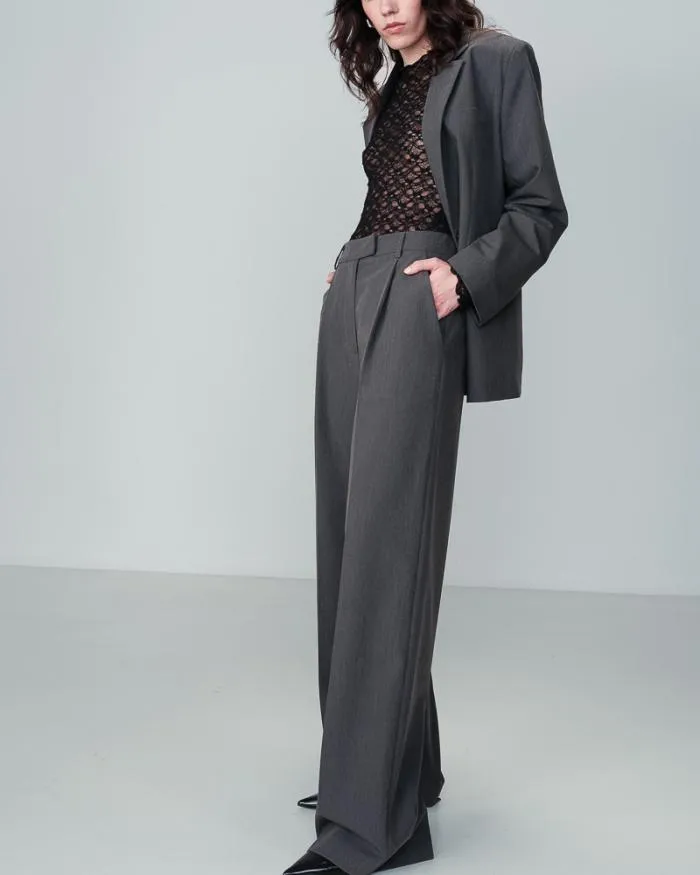 TROUSERS ANTHRACITE NOCTURNE Shop Grace and Mila Tailored Trousers